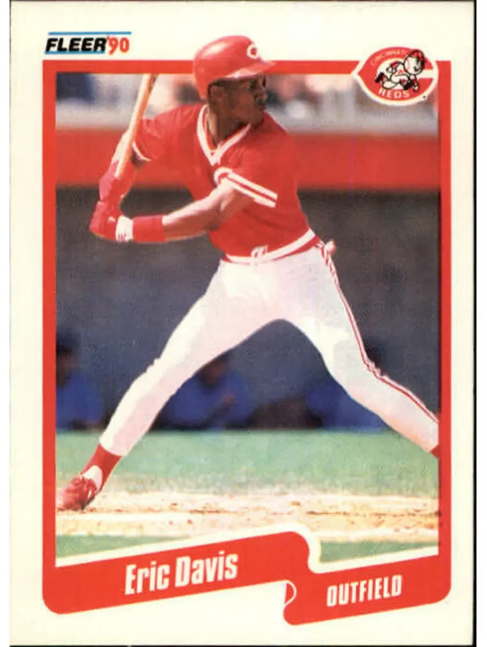 1990 Eric Davis Fleer Baseball Card #417